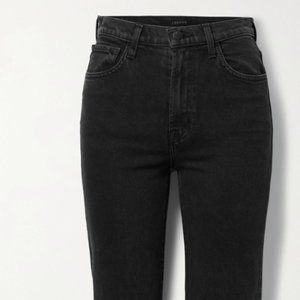 J BRAND Jules distressed high-rise straight-leg jeans